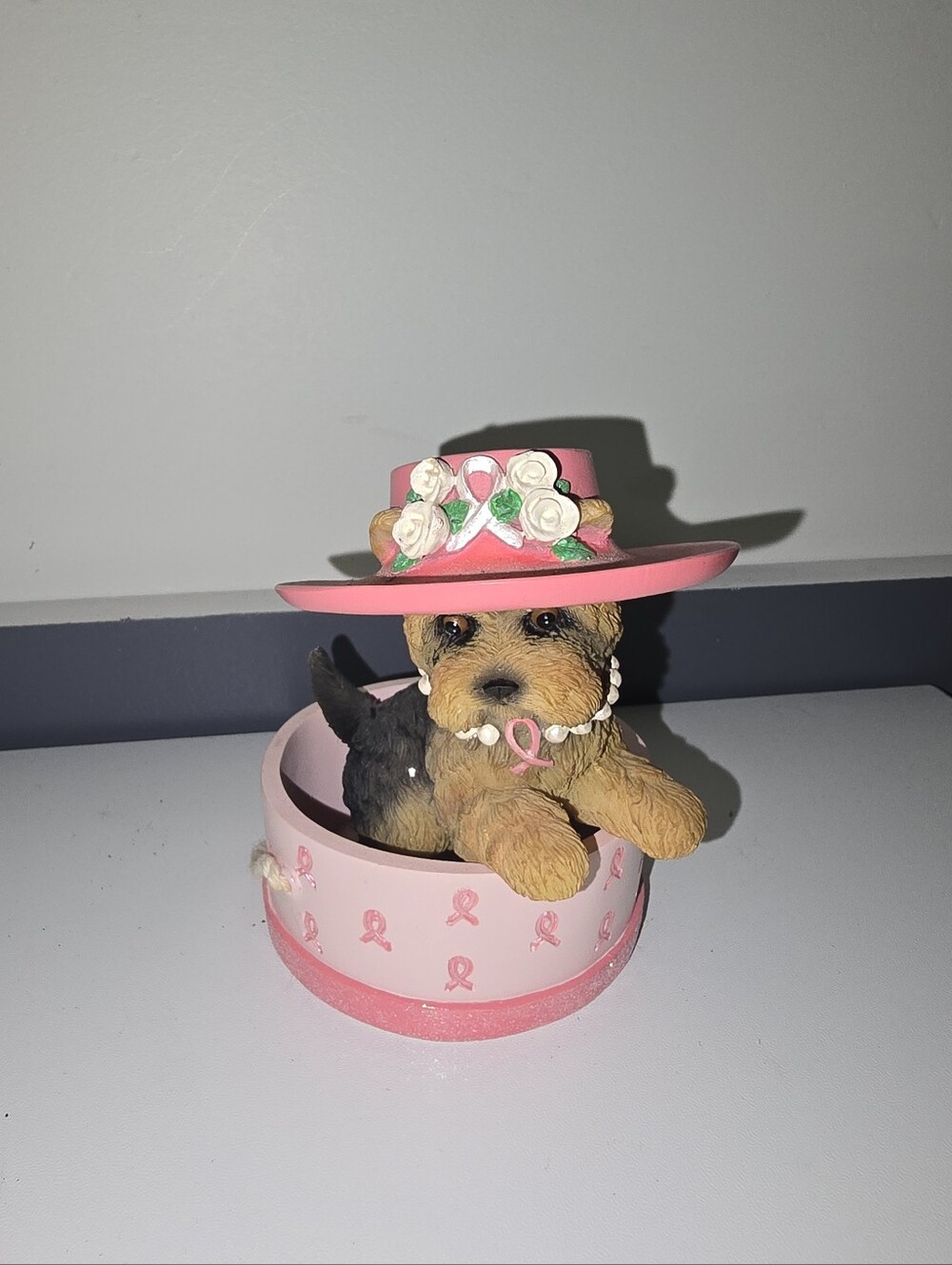 Companion Of Caring Paws For The Cause Breast Cancer Awareness Yorkie Figurine